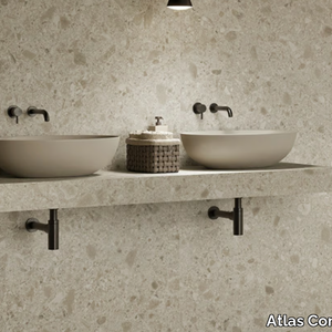 MASTERTOP - Double porcelain stoneware washbasin countertop _ Atlas Concorde