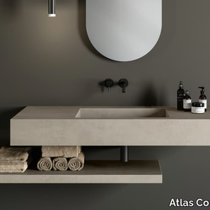 HABITAT CONTRACT - Wall-mounted single porcelain stoneware washbasin _ Atlas Concorde