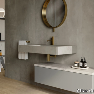 HABITAT DIALOGO - Single wall-mounted vanity unit with integrated washbasin _ Atlas Concorde