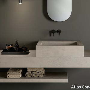 CONTRACT - Rectangular single porcelain stoneware washbasin _ Atlas Concorde