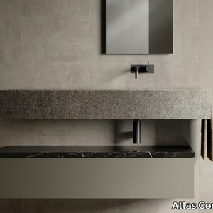 HABITAT DIALOGO - Single wall-mounted vanity unit with integrated washbasin _ Atlas Concorde