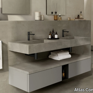 HABITAT DIALOGO - Double wall-mounted vanity unit with drawers _ Atlas Concorde