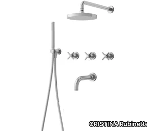 CROSS ROAD CRICR113 - Wall-mounted bathtub mixer with hand shower _ CRISTINA Rubinetterie