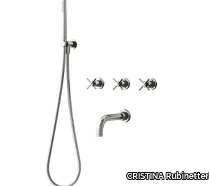 CROSS ROAD CRICR111 - Wall-mounted bathtub set with hand shower _ CRISTINA Rubinetterie