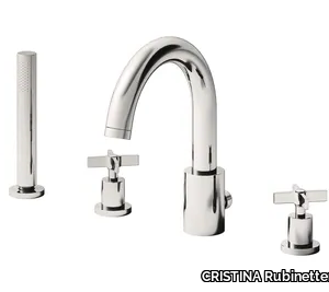 CROSS ROAD CRICR126 - Bathtub set with hand shower with individual rosettes _ CRISTINA Rubinetterie