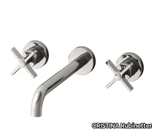 CROSS ROAD CRICR243 - Wall-mounted washbasin mixer with individual rosettes _ CRISTINA Rubinetterie