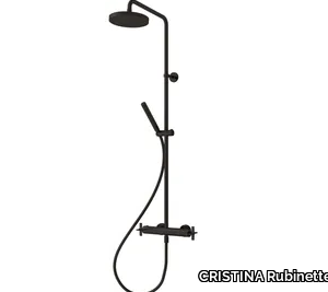 CROSS ROAD CRICR486 - Thermostatic shower mixer with overhead shower _ CRISTINA Rubinetterie