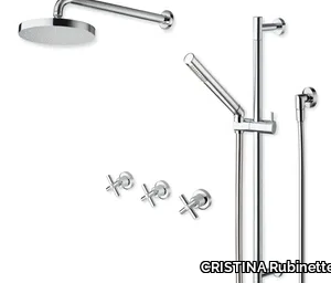 EXCLUSIVE CRIEV161 - Wall-mounted shower panel with overhead shower _ CRISTINA Rubinetterie