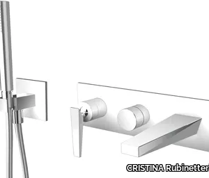 FRACTAL CRIFT102/CRIFT103 - Wall-mounted Recessed bathtub mixer with hand shower _ CRISTINA Rubinetterie