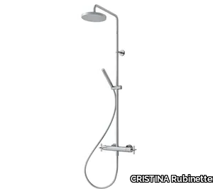 CRICR486 - Wall-mounted thermostatic shower panel with hand shower _ CRISTINA Rubinetterie