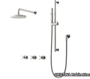 CROSS ROAD CRICR161 - Wall-mounted shower panel with overhead shower _ CRISTINA Rubinetterie