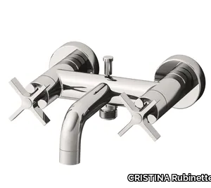 CROSS ROAD CRICR187 - Wall-mounted bathtub mixer with individual rosettes _ CRISTINA Rubinetterie