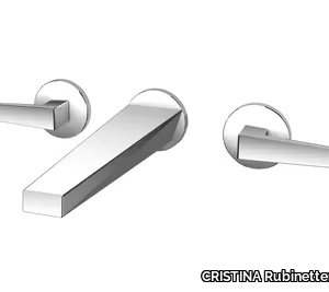 FRACTAL CRIFT243 - 3 hole wall-mounted washbasin mixer _ CRISTINA Rubinetterie