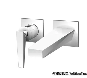 FRACTAL CRIFT257 - 2 hole wall-mounted single handle washbasin mixer _ CRISTINA Rubinetterie