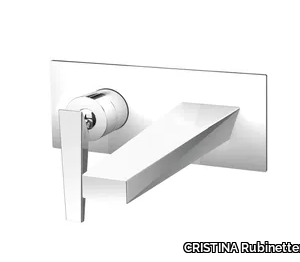 FRACTAL CRIFT258 - Wall-mounted washbasin mixer with plate _ CRISTINA Rubinetterie