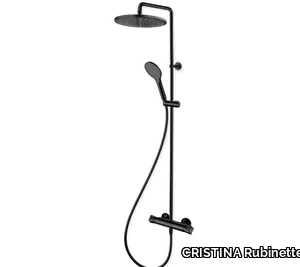 CRITE494 - Wall-mounted thermostatic shower panel with hand shower _ CRISTINA Rubinetterie