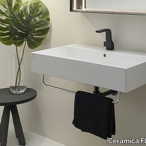 APPLIGHT 80 - Wall-mounted rectangular ceramic washbasin _ Ceramica Flaminia