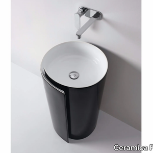 MONOROLL - Single round ceramic washbasin _ Ceramica Flaminia