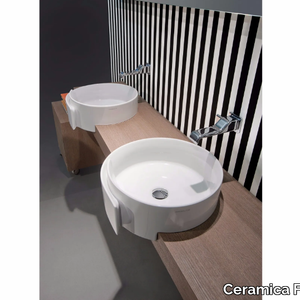 ROLL 44 - Semi-inset single round ceramic washbasin _ Ceramica Flaminia