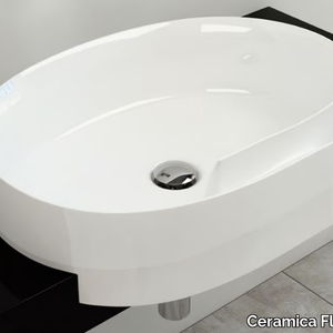 ROLL 56 - Semi-inset single round ceramic washbasin _ Ceramica Flaminia