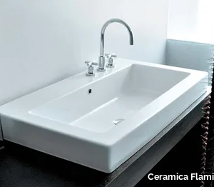 ACQUAGRANDE 100 - Inset rectangular ceramic washbasin _ Ceramica Flaminia