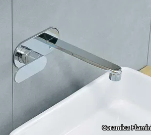 ONE - Wall-mounted single handle washbasin mixer with plate _ Ceramica Flaminia