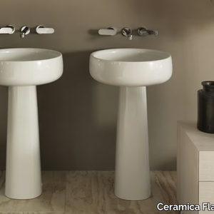 BONOLA 50 - Freestanding round white-paste washbasin _ Ceramica Flaminia