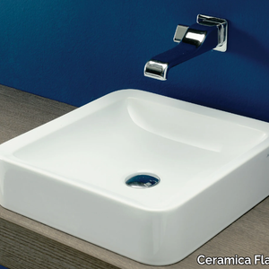 NILE 40 - Design countertop square ceramic washbasin _ Ceramica Flaminia