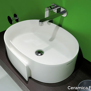 ROLL 56 - Countertop single oval ceramic washbasin _ Ceramica Flaminia