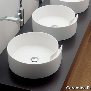 ROLL 44 - Countertop single round ceramic washbasin _ Ceramica Flaminia