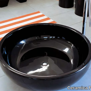 FONTANA - Freestanding Pietraluce® bathtub with shower _ Ceramica Flaminia