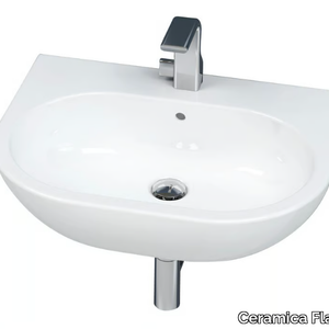 PASS 62 - Countertop wall-mounted ceramic washbasin with overflow _ Ceramica Flaminia