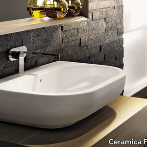 PASS 72 - Countertop wall-mounted ceramic washbasin with overflow _ Ceramica Flaminia