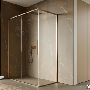 BRAVE 03 - Corner glass shower cabin with sliding door _ DISENIA