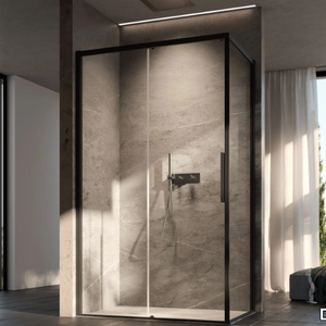 EVO - Corner glass shower cabin with sliding door _ DISENIA