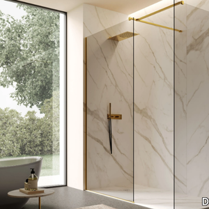 VITRUM 5 - Shower enclosure with Smoked glass and matt Black frame _ DISENIA