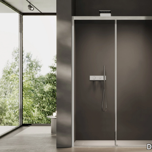 FOCUS - Corner glass shower cabin with sliding door _ DISENIA