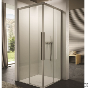 SPACE - Square glass shower cabin with sliding door _ DISENIA