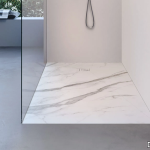BLADE - Flush fitting rectangular porcelain stoneware shower tray _ DISENIA