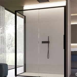 BRAVE 05 - Corner glass shower cabin with sliding door _ DISENIA