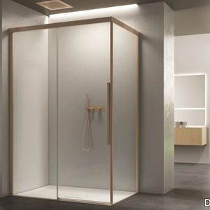 SPACE - Corner glass shower cabin with sliding door _ DISENIA