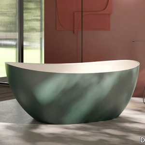 SEVEN - Freestanding oval Mineralux Stone bathtub _ DISENIA