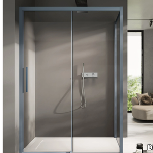 FOCUS 2 - Corner glass shower cabin with sliding door _ DISENIA