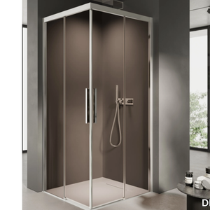 FOCUS 4 - Square glass shower cabin with sliding door _ DISENIA