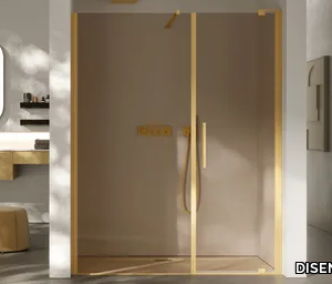 SLIM 1 - Niche rectangular glass shower cabin with hinged door _ DISENIA