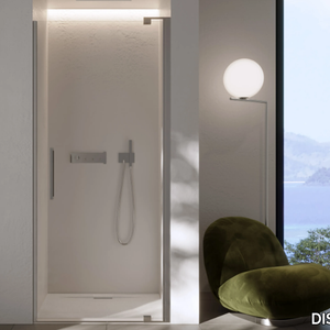 SLIM 3 - Niche square glass shower cabin with hinged door _ DISENIA