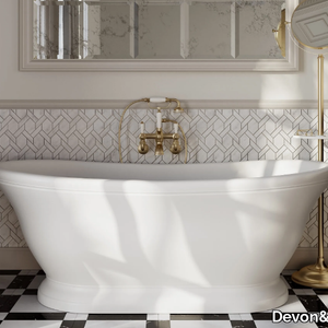 AURORA WHITE - Freestanding White Tec Plus bathtub _ Devon&Devon