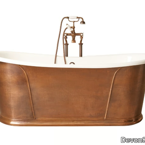 CAMELOT RAME ANTICO - Freestanding oval cast iron bathtub _ Devon&Devon