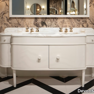 DOUBLE MUSIC - Double vanity unit with doors _ Devon&Devon