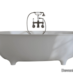 DOVE - Oval White Tec Plus bathtub on legs _ Devon&Devon